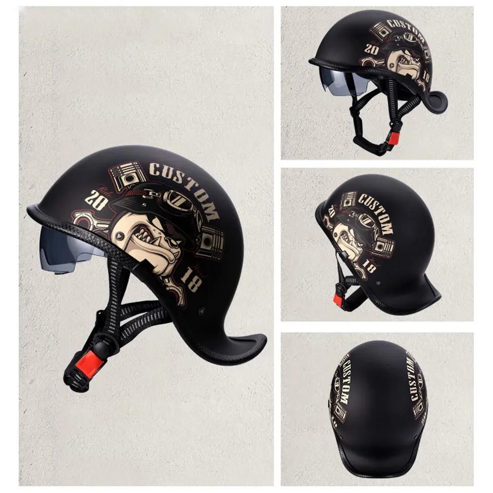 Motorcycle Helmet Retro Half Face Helmet Windshield HD Visors Capacete De Moto Helmest Scooter Casco Cycling Helmet Men Women