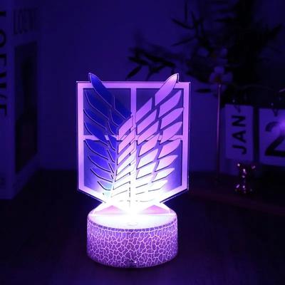 Anime Figures 3D Lamp Attack On Titan LED Night Light 16 Colors Lamps Remote Control RGB Decoration Bedroom Home Children Gifts