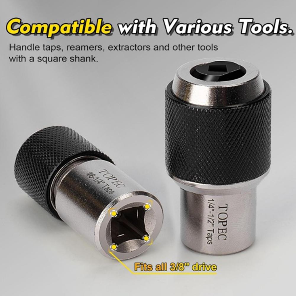 3Pcs Tap Sockets with 3/8 Socket Adapter Adjustable Tap Extractor Tool Tap Extractor Socket for Taps Reamers Screw Extractors