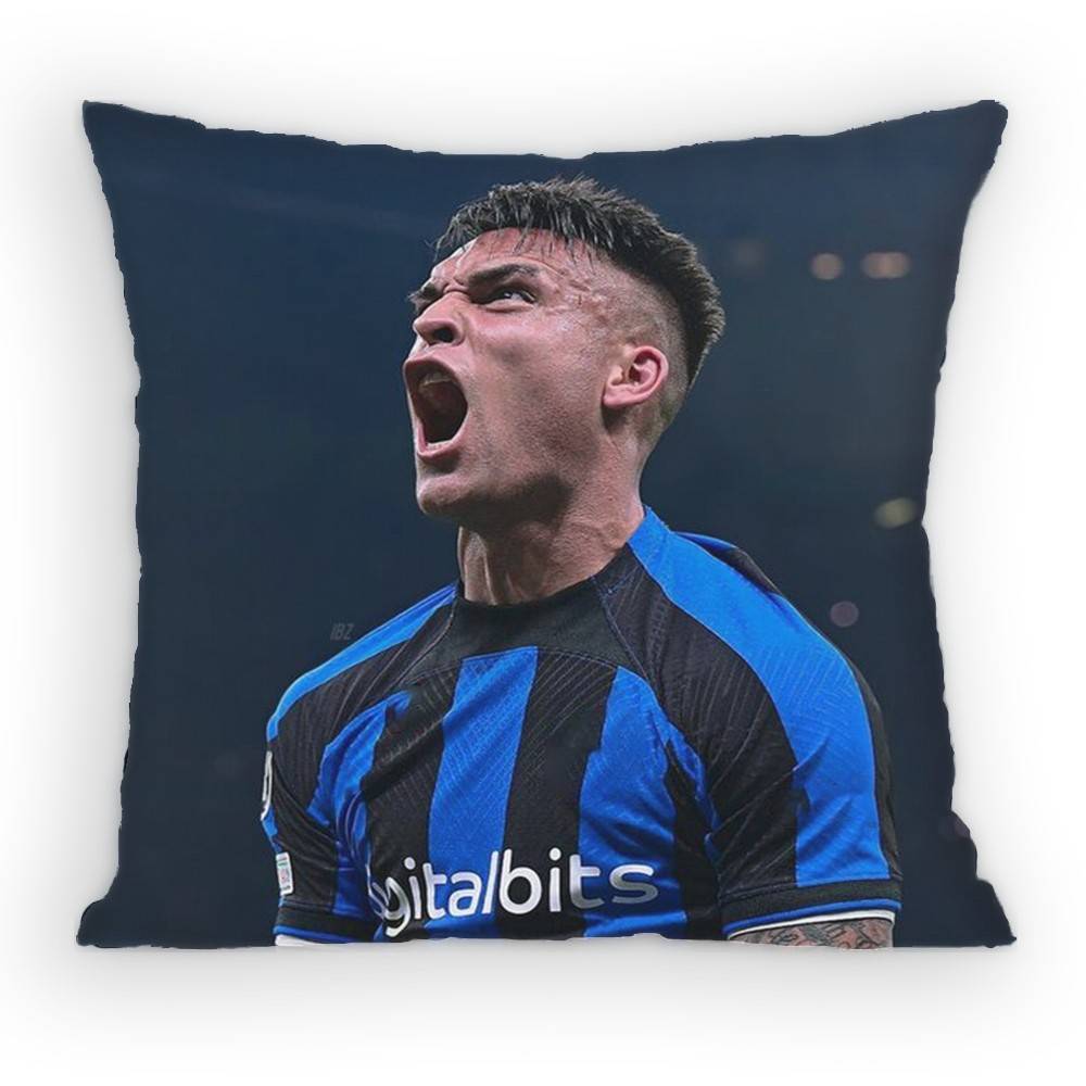 Lautaro Martinez Calciatore Federa per cuscino Federa antiacaro Cerniera invisibile Peluche corto setoso Copricuscino per divano