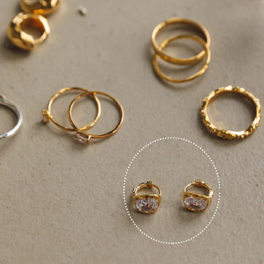 Jlauren Cubic Vince Silver One-Touch Earrings M03872