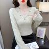 Fashionable V-neck Halter Sweater with Women's Slim Fit Design Knitted Base Sweater Top