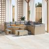 Garden Sofa Set 13 Pcs Beige Poly Rattan