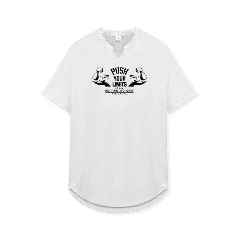 

Muscleguys мужские спортивные дышащие свободные эластичные повседневные топы с короткими рукавами для бега для фитнеса XXL белый