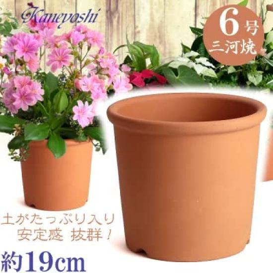 Ghiveci ceramic domestic Pot Mikawa ware KANEYOSHI ghiveci de flori ceramic Mikawa ware ghiveci S Akayaki 6 [Fabricat în Japonia/Calitate fiabilă] Nr.