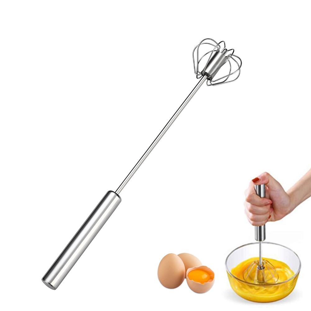 Zecltrea Stainless Steel Semi-Automatic Egg Whisk Rotary Whisk Blender Manual Egg Beater Mixer Tool For Making Cream