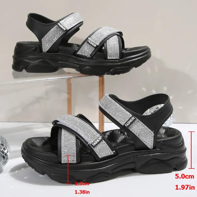 Women's Platform Sandals 2025 New Summer Wedges Shoes for Women Casual Sandals Women Comfortable Fashion Bling Open Toe Sandals