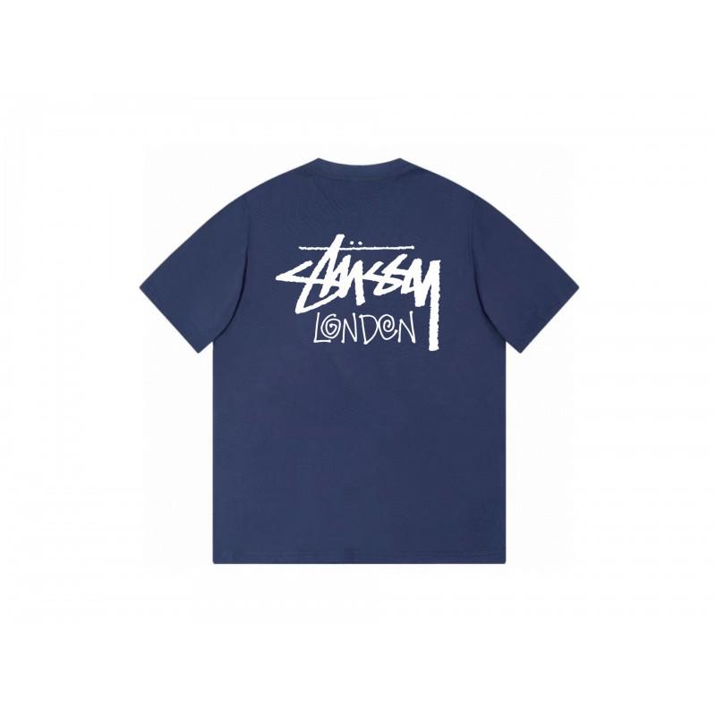 Stussy Short Sleeve T-Shirt Teens Loose Fit 270g Cotton Round Neck Casual Wear