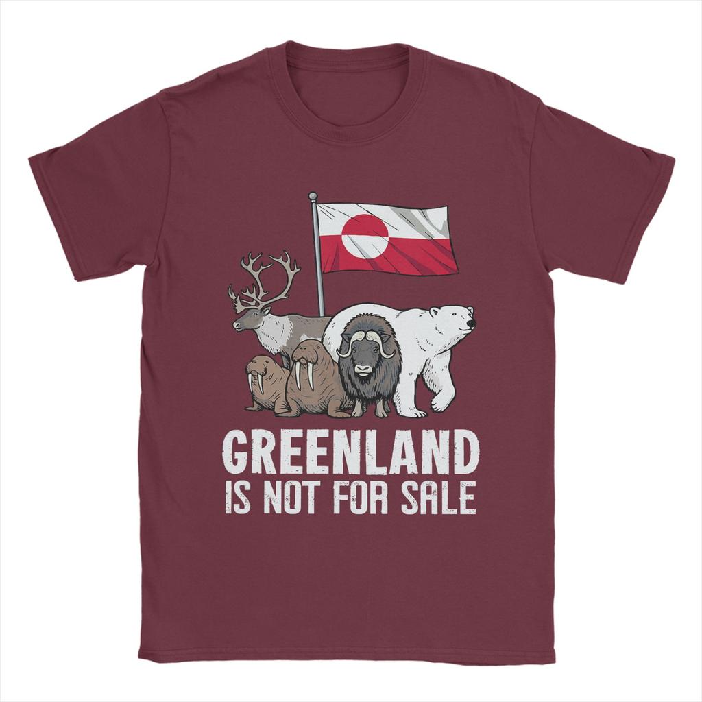 Mens TShirt Greenland Not for Sale Greenland Flag Animals Greenlanders 100 Cotton Tee Shirt Short Sleeve T Shirts Clothing