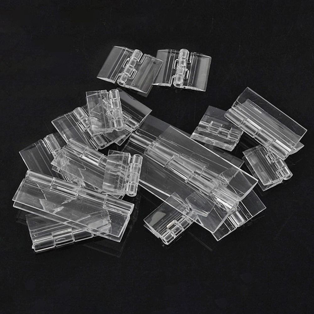 10Pcs Durable Transparent Folding Hinge Acrylic Foldable Door Hinges Clear 270 Degree Furniture Hardware DIY Cabinet Door Box
