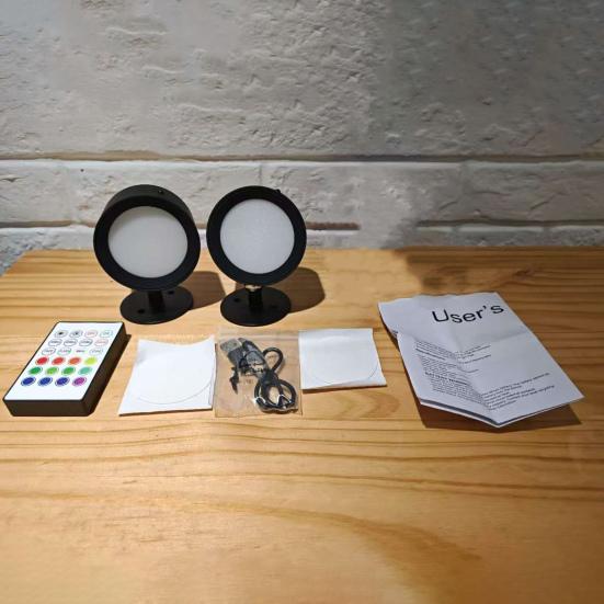 LED Wall Lamp Night Light with Remote Control Dimmable Rechargeable 360-Degree