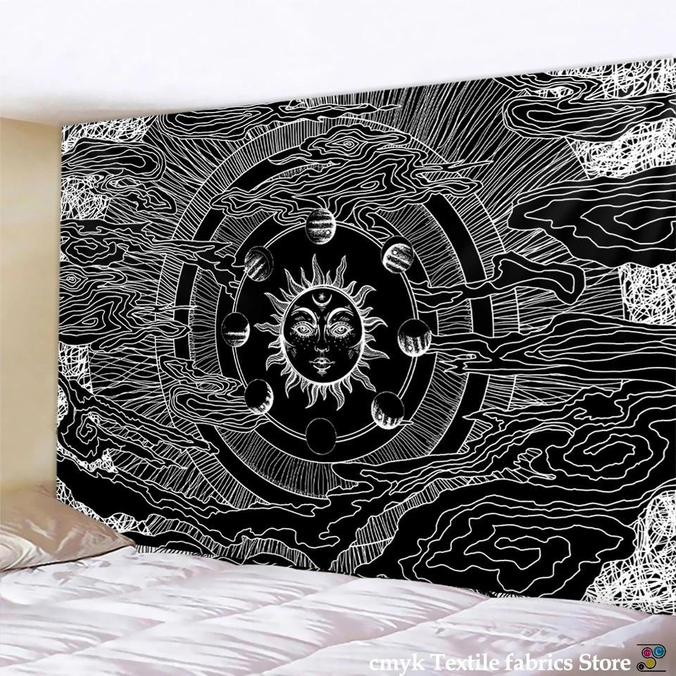 Celestial Sun and Moon Tapestry  Mystical Art for Living Room Decor Boho Style Enhance Your Space with Cosmic Vibes