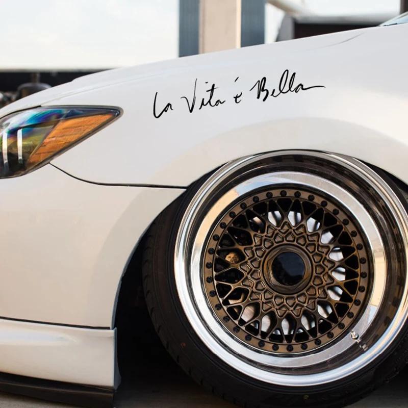 Samolepky La Vita e Bella Reflexní Písmena Vinylové Samolepky Módní Kreativní Auto Celý Body Styling Hlavy Samolepky 22cm