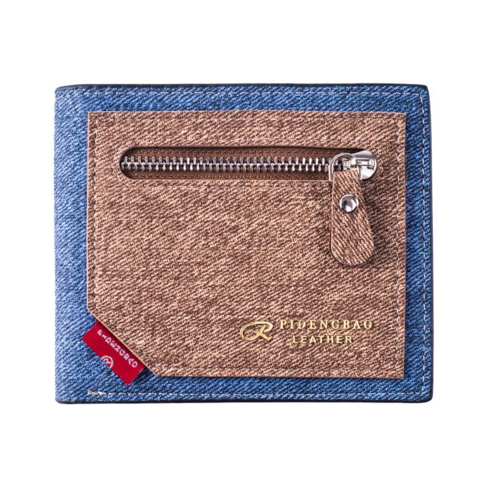 Leisure Men's Short Purse PU Leather Men's Card Holder Two Fold Wallet Men's Hand Bag