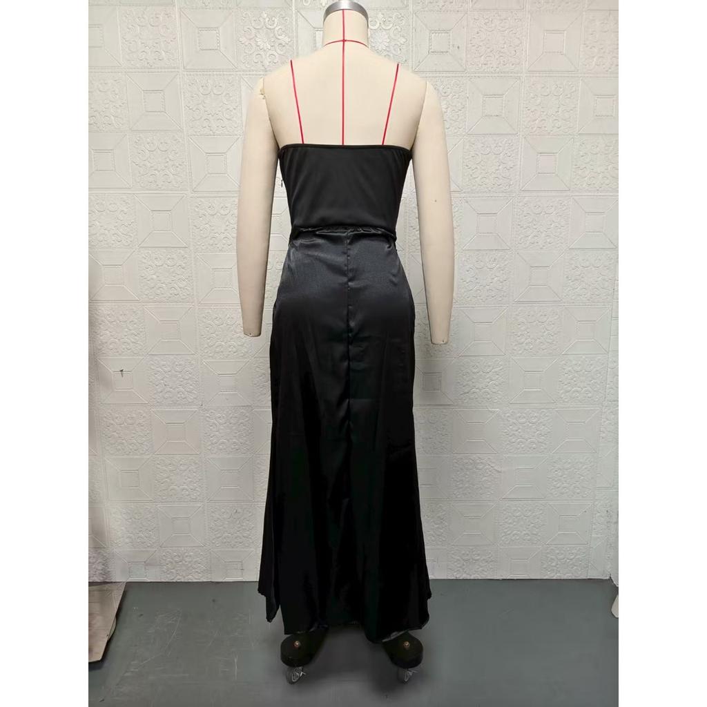 Summer Sleeveless Backless Bandage Bodycon Sexy Evening Gown Fashion Women's Party Dress for European American