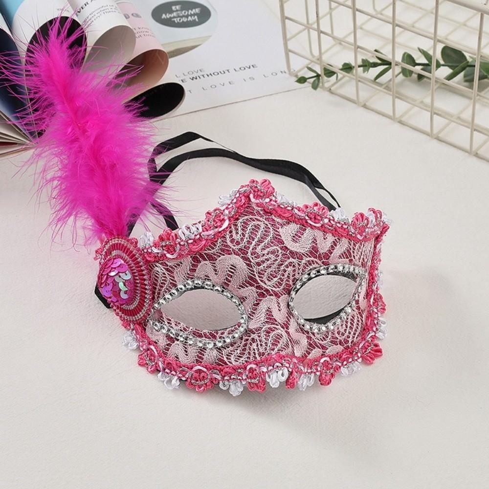 Seductive Style Half-Face Mask Lace Masquerade Ball Mask Creative Feather Mask Costume Party