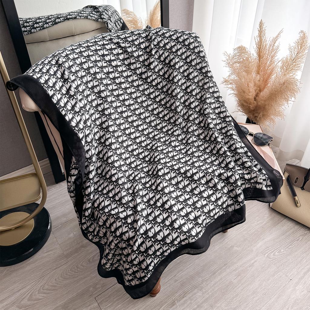  Latest Women's Spring Scarf Luxury Letter Design Scarf Cotton Smooth Scarf Soft Headband Shawl Beach 90x180cm