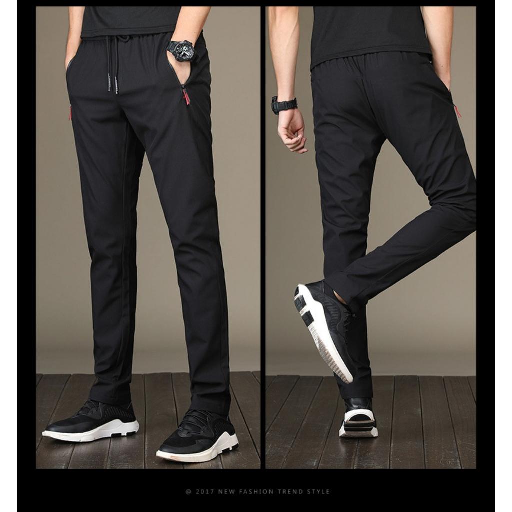 Spodnie casualowe na wiosnę i lato, uniwersalne, modne, męskie, dopasowane spodnie sportowe, elastyczne, szybkoschnące, proste, luźne