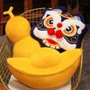 Chinese New Year Dancing Lion Pillow Dancing Lion Koi Fish Embroidery Pillow  Christmas