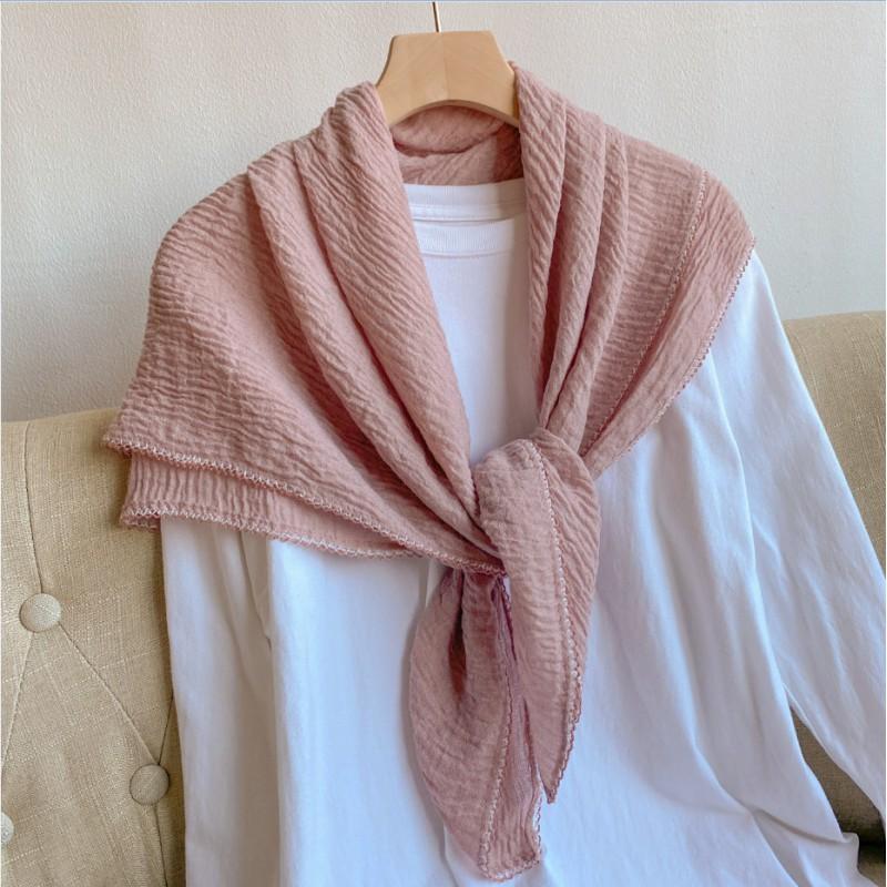 Baumwoll-Leinen-Quadratuch Damen Leichter Wickelschal Ethnischer Stil Winter-Nackenschal