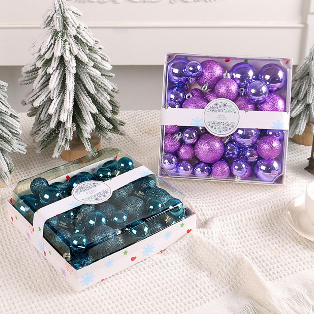 Pack of 44pcs Shatterproof Christmas Ball Durable Plastic Tree Hanging Ornament Decors Set for Holiday Party Decorations