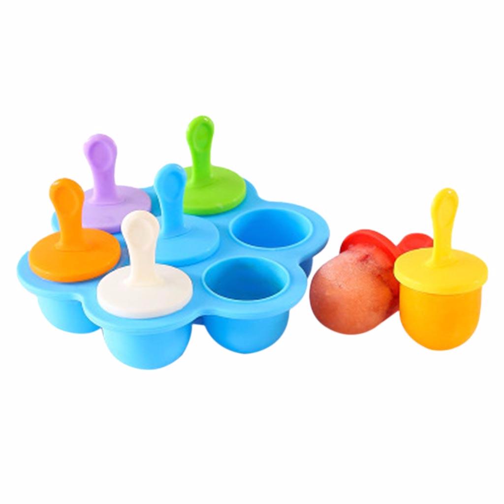 

Silicone 7 Hole Popsicle Ice s Classic s Trays Reusable синий