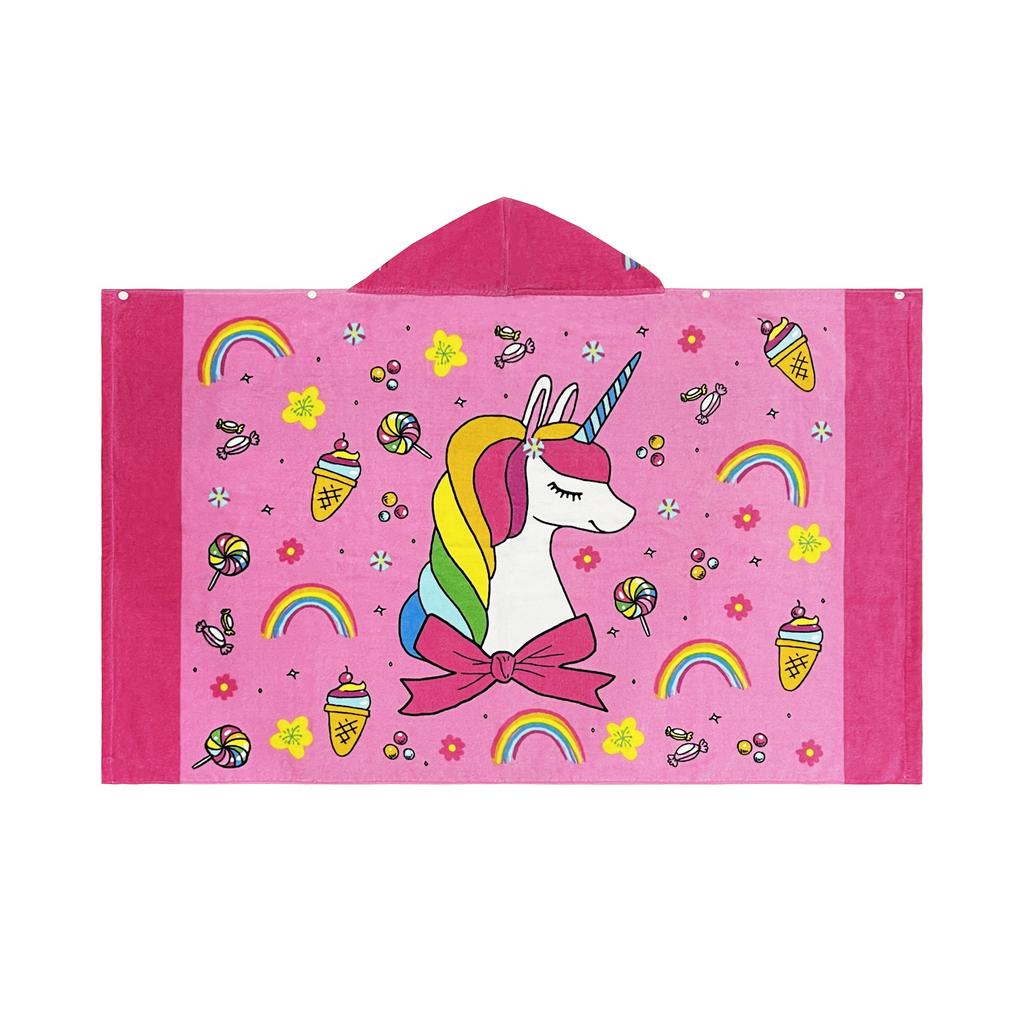 Beach Towel Style Water Absorption Thickened Children Can Wear Cotton Hooded Bath Towel Extended Cape