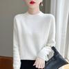 Women's High Neck Pure Wool Jacquard Sweater - Thickened, Loose Fit, Autumn/Winter 
