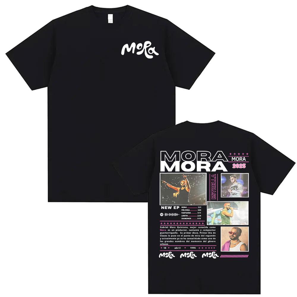 Rapper Mora Album Tour 2025 Graphic Tshirt Men Women High Street Vintage Oversized Tshirts Fashion Hip Hop Cotton T Shirt