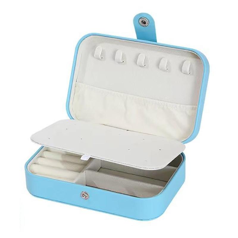 Portable Jewelry Box Jewelry Organizer Display Travel Jewelry Case Boxes Button Leather Storage Zipper Jewelers Joyero