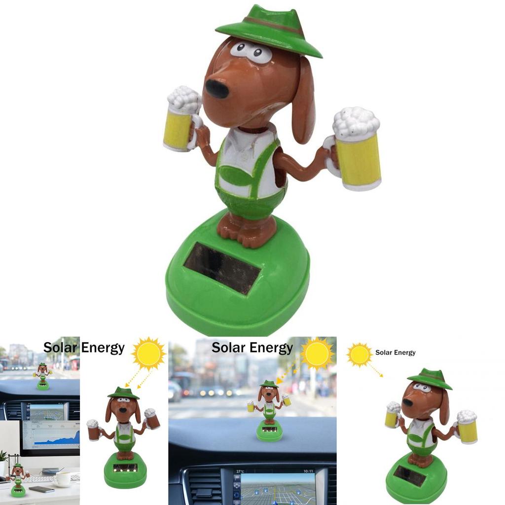 Lustiges solarbetriebenes Bierhund Schaukel-Tanz-Spielzeugauto Dekoration Einzigartiges Geschenk für Kinder