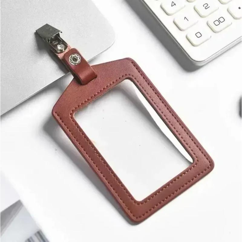 

Leather Work Card Cover Card Clip Cowhide Nameplate Cowhide Nameplate Elevator Access Control School Doctor Bus Card