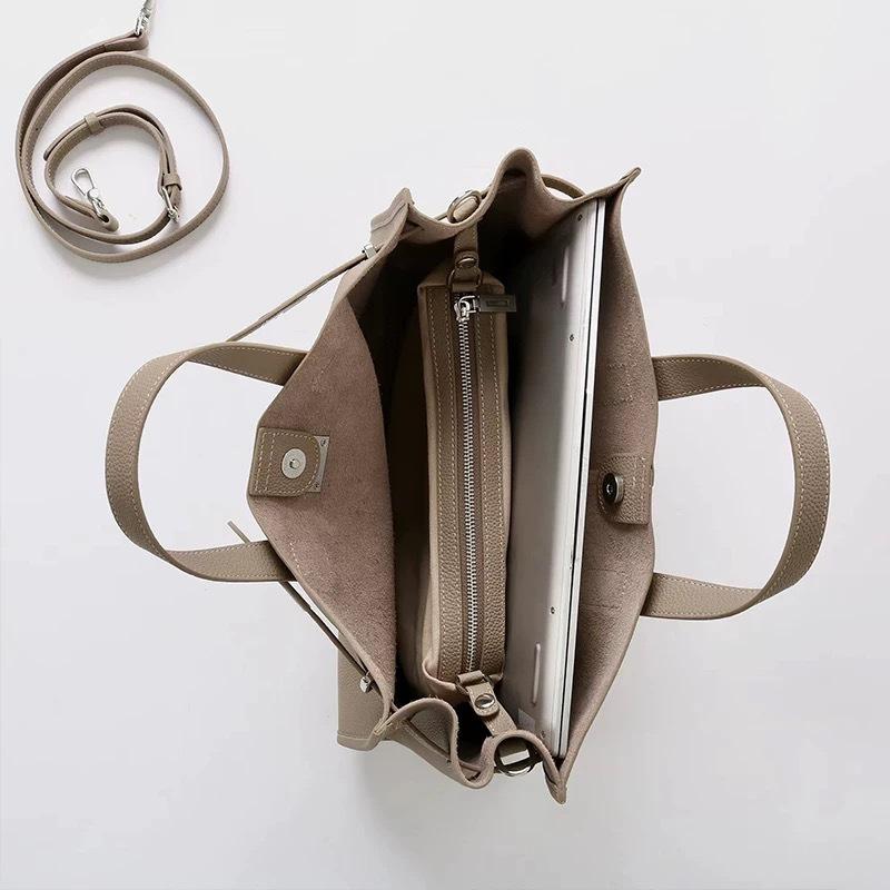 Bolsa Tote Casual Modificada de Couro Bovino de Primeira Camada (S12-52764)