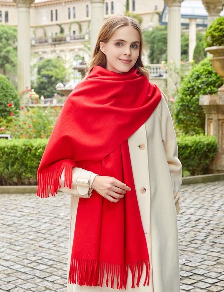 Black Cashmere Wool Scarf - Versatile Winter Shawl for Women and Men, Korean Style, Solid Color