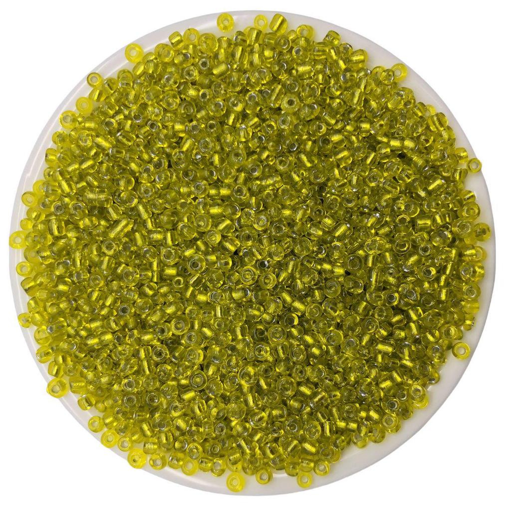 Solid Color 2/3/4mm Glass Seed Beads, Silver Lined, Dyed AB Cream, Round for Handmade Beading & Bracelets.