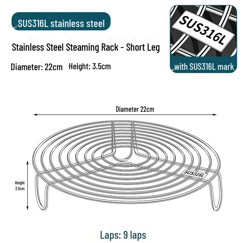 316 Stainless Steel Steamer Rack for Buns and Vegetables - Pressure Cooker Tray & Water Bath Separator