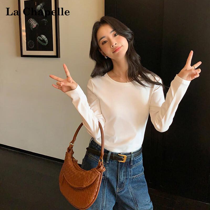 La Chapelle Women's Slim Fit Crew Neck Long Sleeve T-Shirt