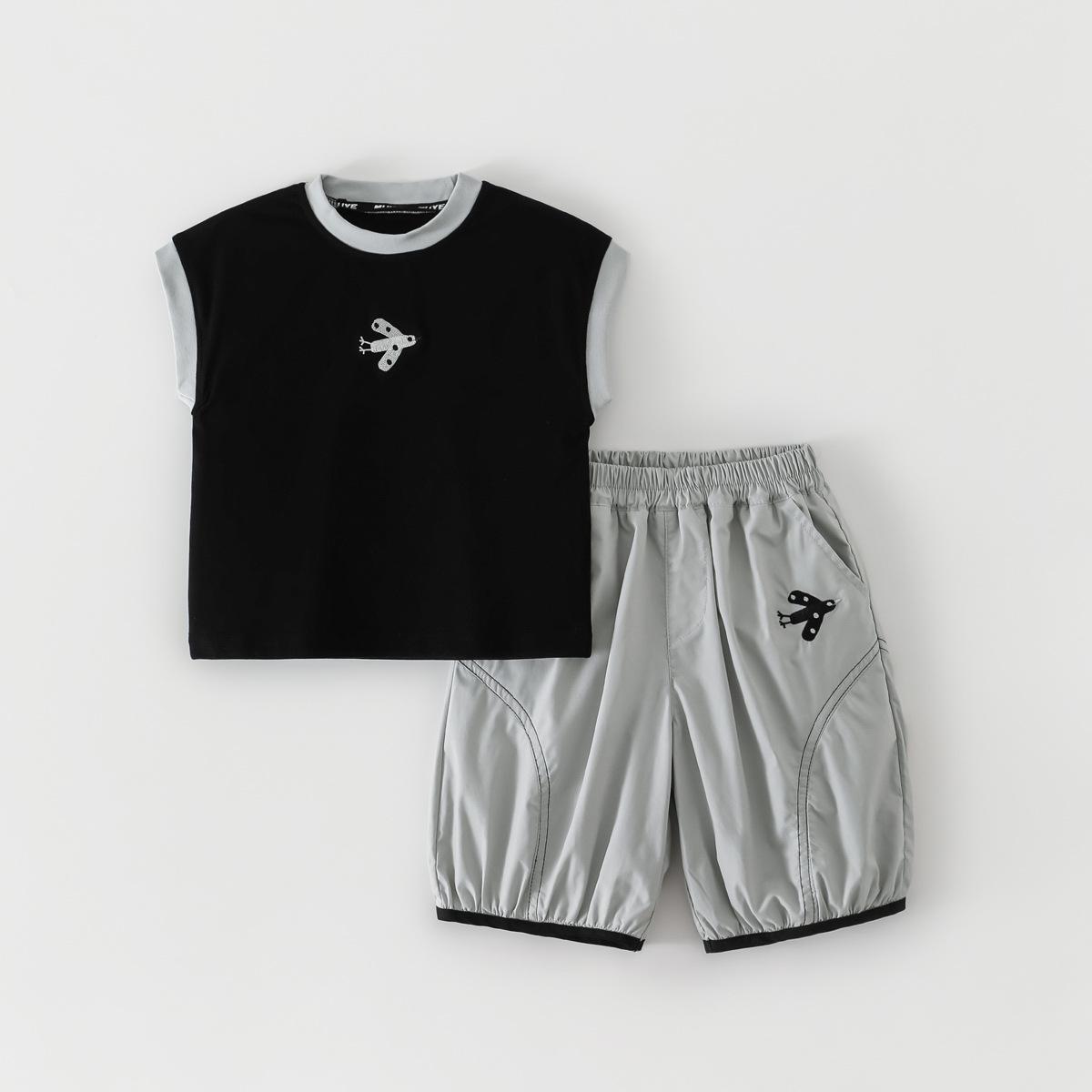 Beiteng Summer Sleeveless Boys  Korean Style Vest & Capris Set 100 cm