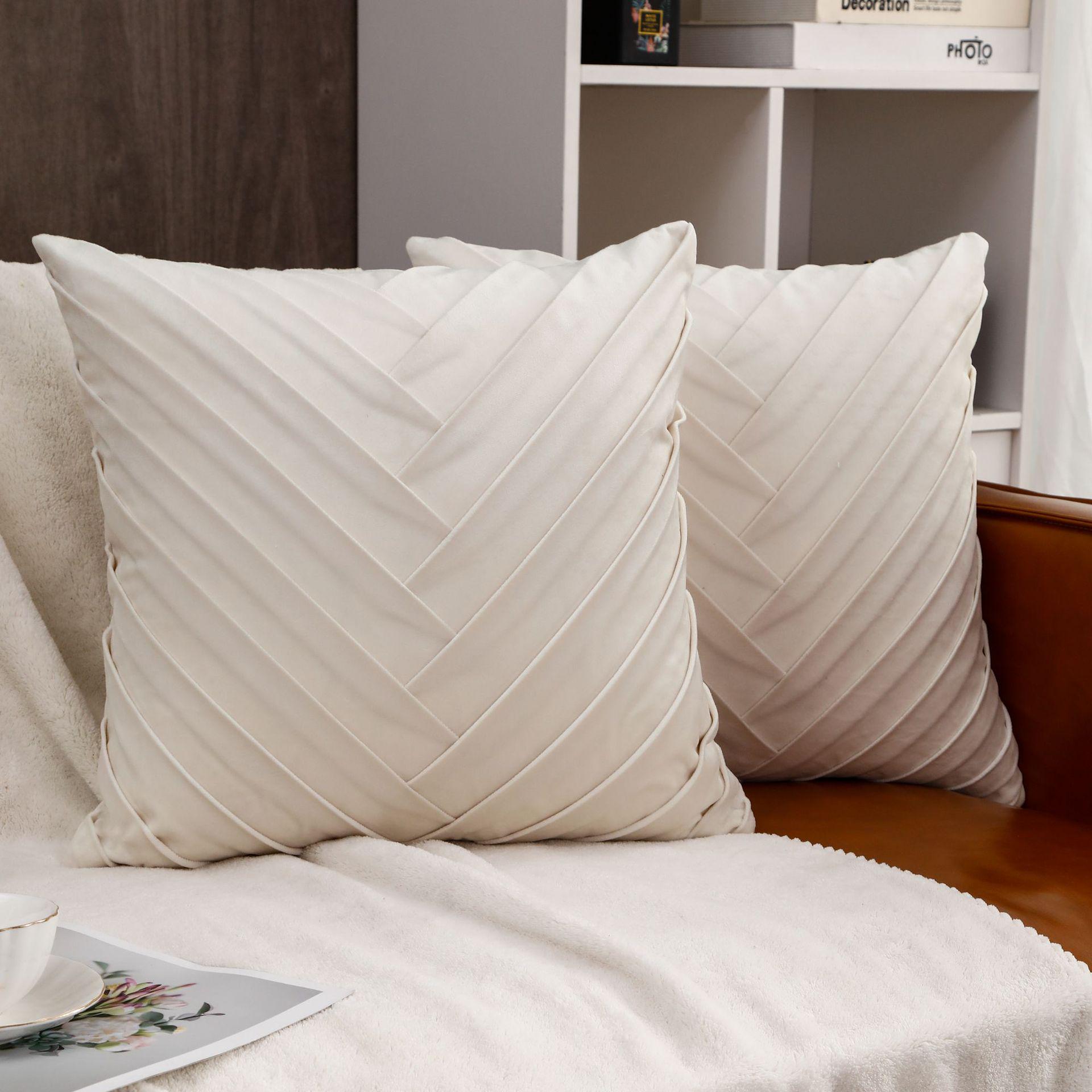 

Бархатная наволочка для подушки спинки дивана 45x45cm Pillowcase Without Insert грязно-белый