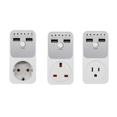 Multifunctional Voltage Protector Intelligent Countdown Timer Socket with 2 USB Ports Time
