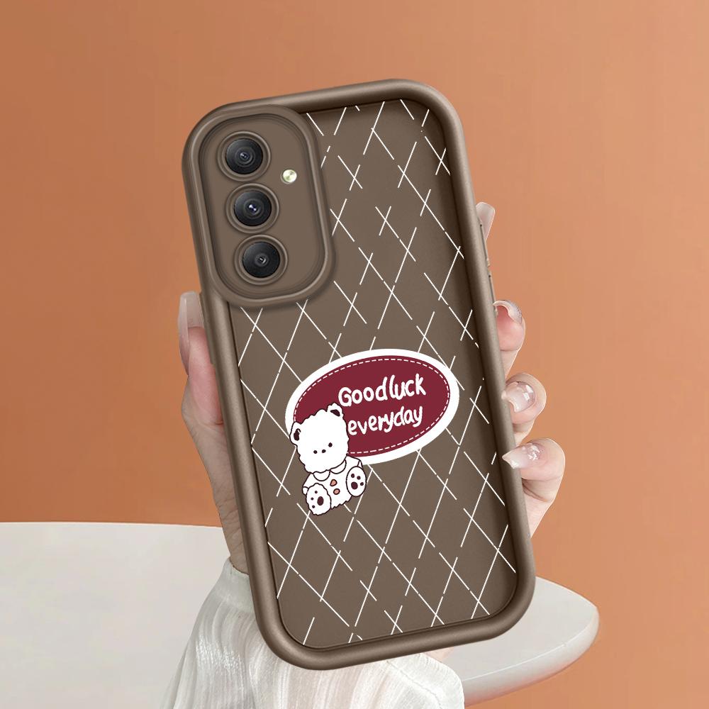 Coque de téléphone en Silicone souple, motif d'impression d'échelle carrée, couverture complète d'appareil photo, Protection antichoc, étui en caoutchouc pour Samsung