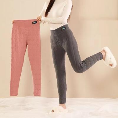 Natürliche Seide Damen Winter warme Hose hohe Taille einfarbig Samt Damen verdickte Hose dehnbar warm halten Bleistifthose