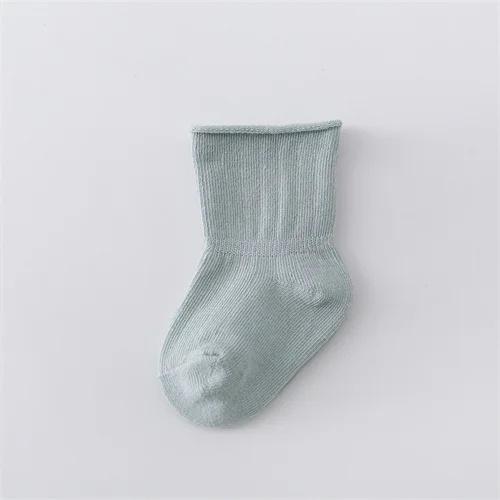

Носки для новорожденных для девочек и мальчиков, хлопковые носки для маленьких девочек и мальчиков, повседневные короткие носки для младенцев, весенне-осенний возраст для От 0 до 5 лет 0-6m(S) зелёный