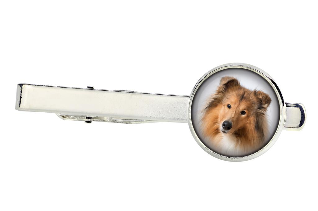 Collie Rough, Long-Haired Collie - tie clip in a box, stylish tie, personalized jewelry from the Art-Dog brand