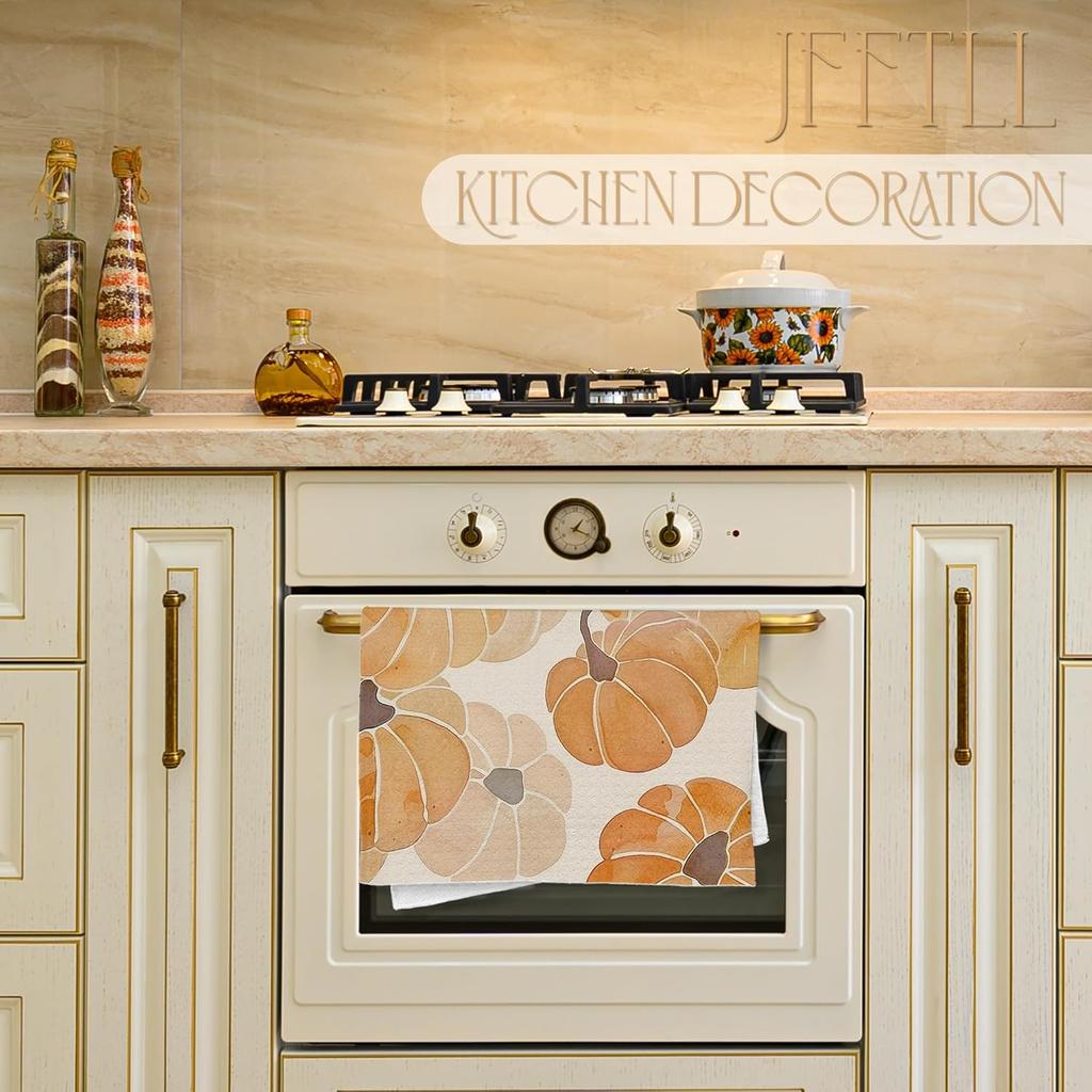 Pumpkin Decor Kitchen Towels, Pumpkin Decor Hand Towels, Fall Decorations Kitchen Towel, Fall Bathroom Decorative Towel for Bathroom, 16×24 Inches