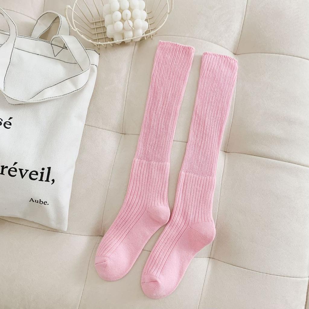 Stacked Socks, Solid Color, Thick Line Calf Socks, Summer Thin Ice Socks, Mary Jane Mid-Leg Socks, White Cotton