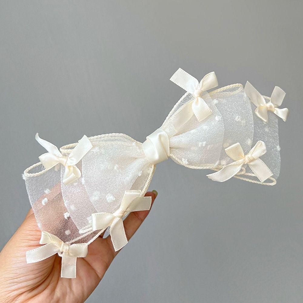 Clip Polka Dot Bow Knot Mesh Korean Style Hair Clip Girls Hair Clip Bow Hairpin Big Bow Hair Claw