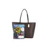 Coach Town Coated Canvas With Smooth Leather Tote Bag, Shopping Bag, Handbag, Shoulder Bag Women's Dark Brown 76636-IMAA8