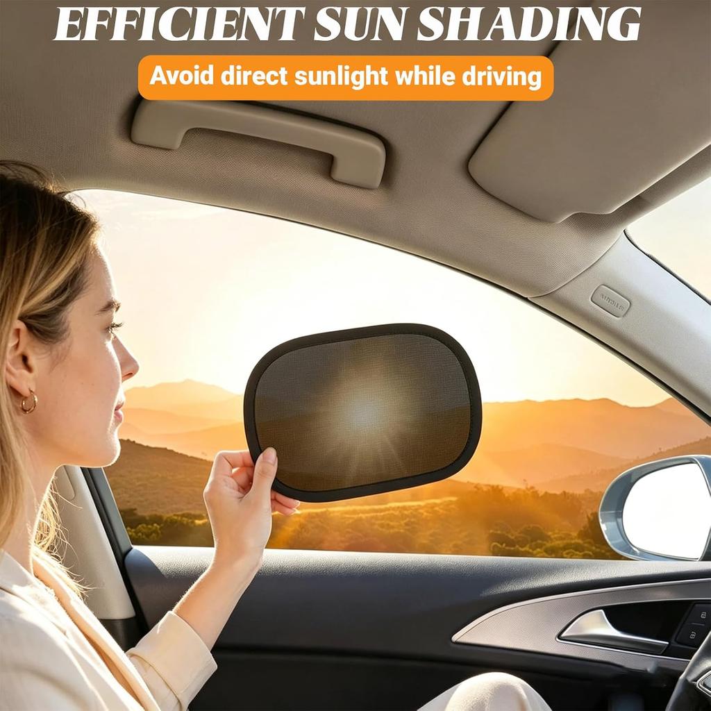 2 Pack Windshield Sun Shade Static Cling, 9.6"x6.6" Mini Car Sun Visor Shades, Car Shade for Windshield, Windshield Sun Shade Static Cling for
