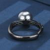 Schmuck Kupfer Vergoldet Simulationsperle Schwarzgold Ring Damen 10Mm